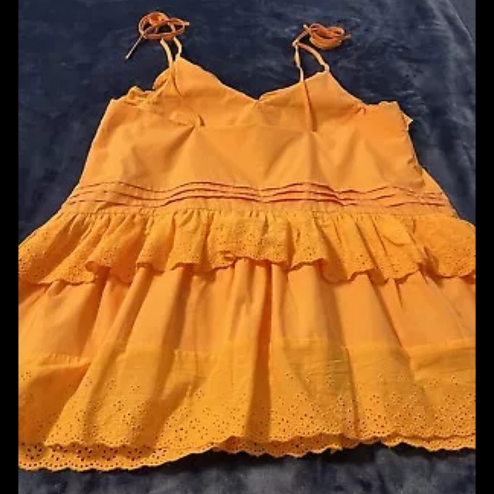 Anthropologie Tank Top Josephine Mare Mare Lg Eyelet Festival Beach Retro NWT - Picture 9 of 14